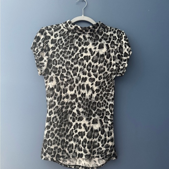 Leopard Print Ruffled Women's Top - Picture 2 of 2